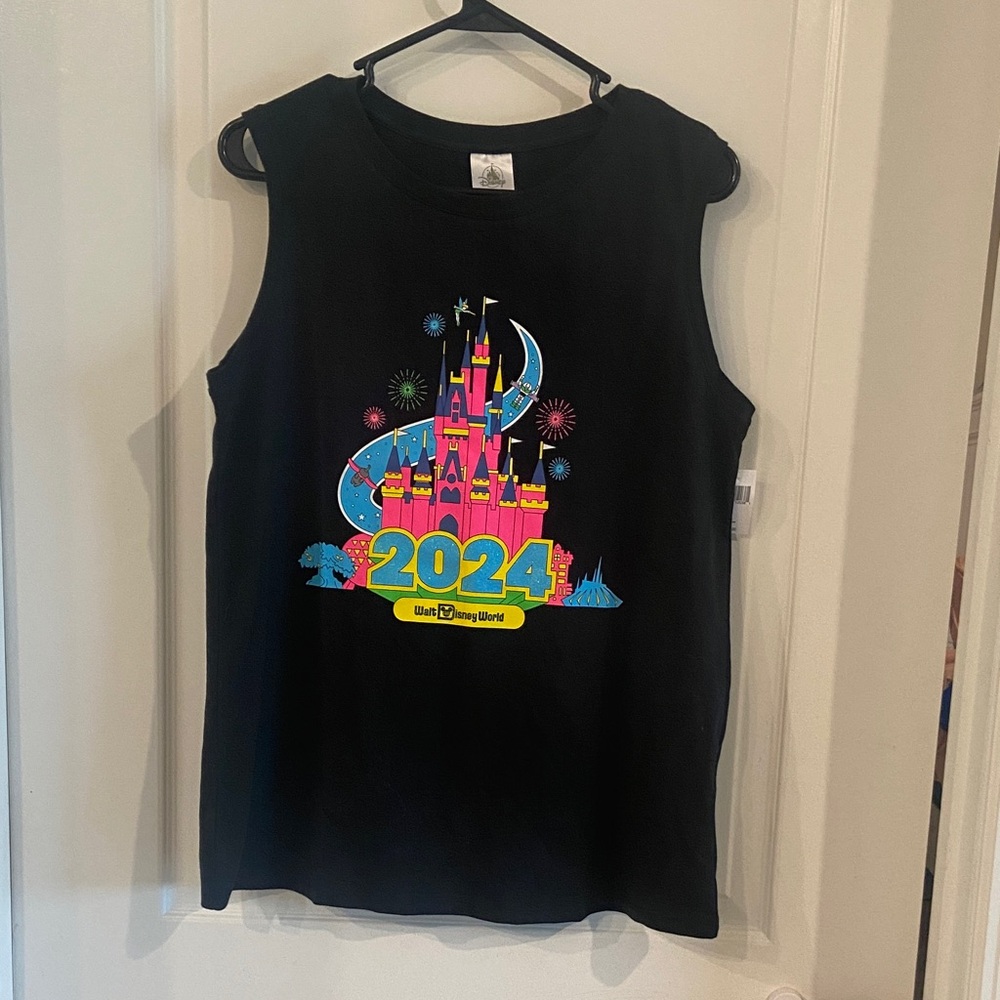 Disney Black Kids Tank Top with Colorful Castle Design.  New